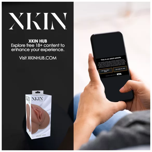 XKIN - aidon tuntuinen tekovagina - L (tumma nude)