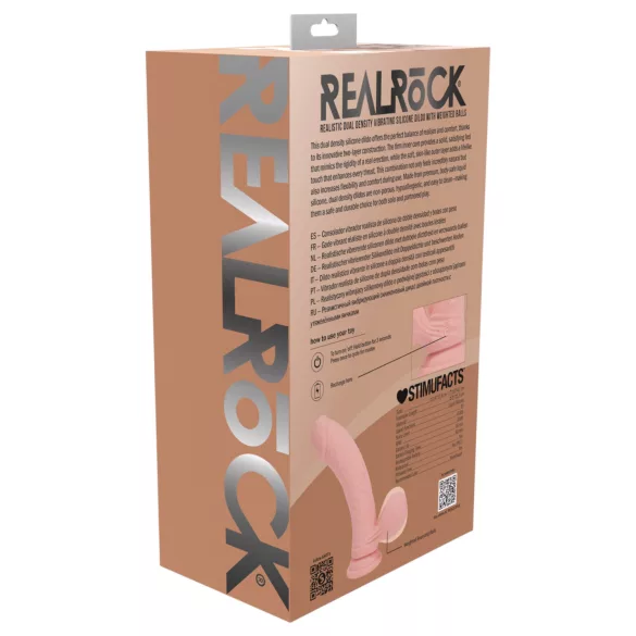 RealRock - kaksitiheyksinen realistinen vibraattori (ihonvärinen) - 18 cm