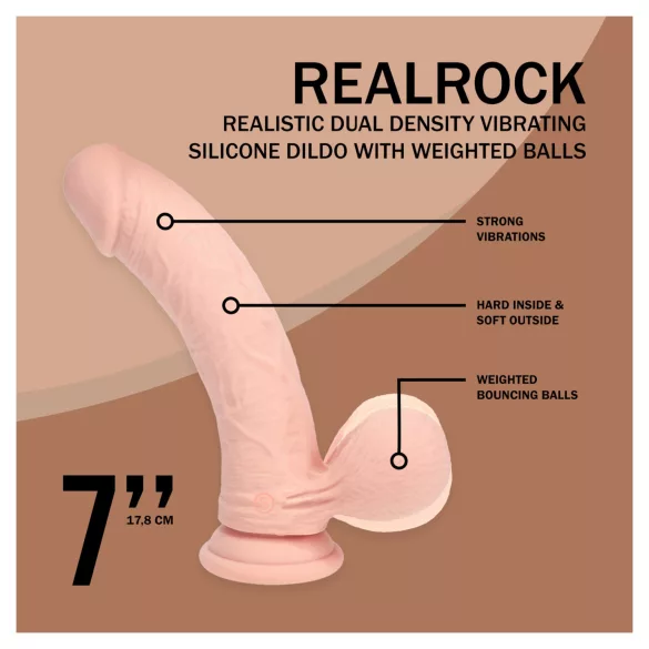 RealRock - kaksitiheyksinen realistinen vibraattori (ihonvärinen) - 18 cm