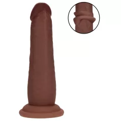   RealRock - kaksinkertaisen tiheä realistinen dildo (ruskea) - 15,5 cm