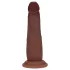 RealRock - kaksinkertaisen tiheä realistinen dildo (ruskea) - 15,5 cm