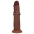 RealRock - kaksinkertaisen tiheä realistinen dildo (ruskea) - 15,5 cm
