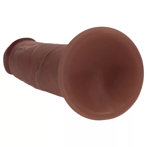 RealRock - kaksinkertaisen tiheä realistinen dildo (ruskea) - 15,5 cm