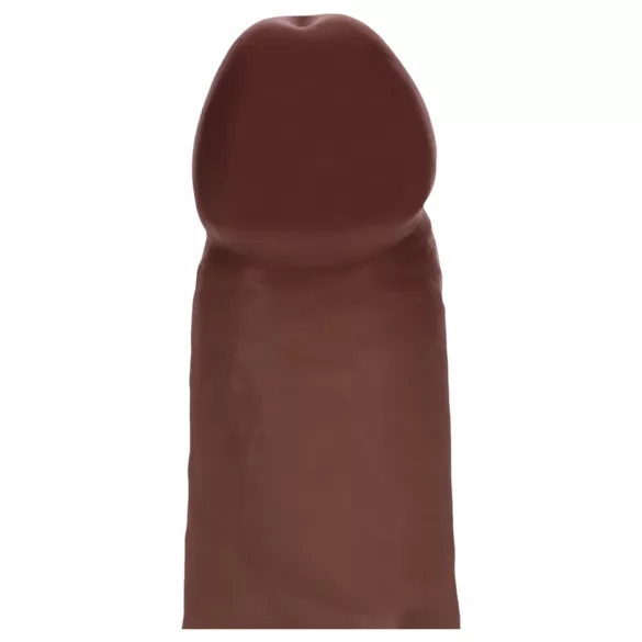 RealRock - kaksinkertaisen tiheä realistinen dildo (ruskea) - 15,5 cm