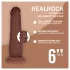 RealRock - kaksinkertaisen tiheä realistinen dildo (ruskea) - 15,5 cm