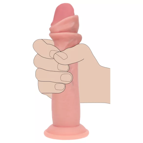 RealRock - kaksinkertaisen tiheyden realistinen dildo (ihonvärinen) - 15,5 cm
