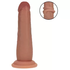   RealRock - kaksitiheyksinen realistinen dildo (rusketettu) - 15,5 cm