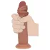 RealRock - kaksitiheyksinen realistinen dildo (rusketettu) - 15,5 cm