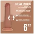 RealRock - kaksitiheyksinen realistinen dildo (rusketettu) - 15,5 cm