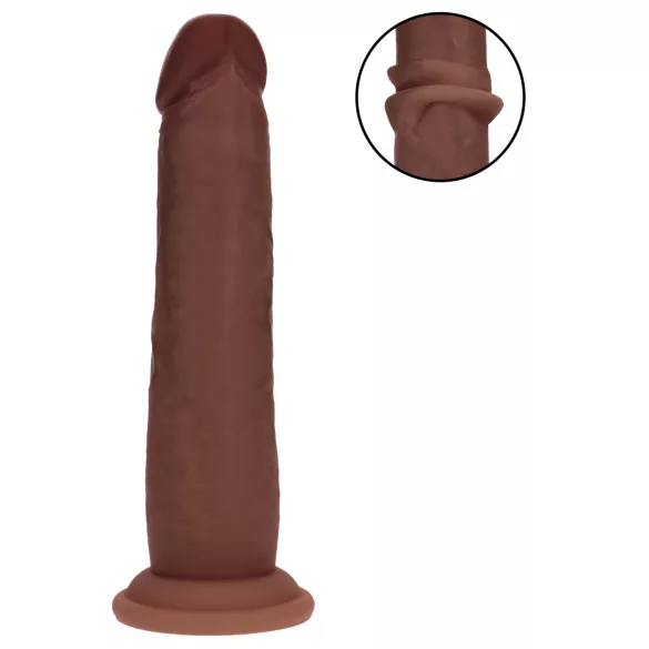RealRock - kaksitiheyksinen realistinen dildo (ruskea) - 18,5 cm