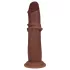 RealRock - kaksitiheyksinen realistinen dildo (ruskea) - 18,5 cm