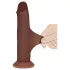 RealRock - kaksitiheyksinen realistinen dildo (ruskea) - 18,5 cm