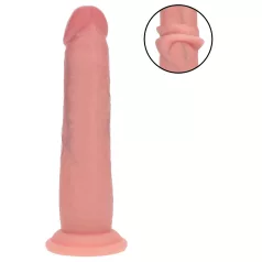   RealRock - kaksinkertaisen tiheä aidonnäköinen dildo (ihonvärinen) - 18,5 cm