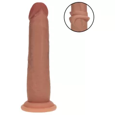   RealRock - kaksinkertaisen tiheä realistinen dildo (rusketettu) - 18,5 cm