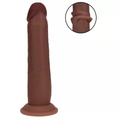   RealRock - kaksitiheyksinen realistinen dildo (ruskea) - 20,5 cm
