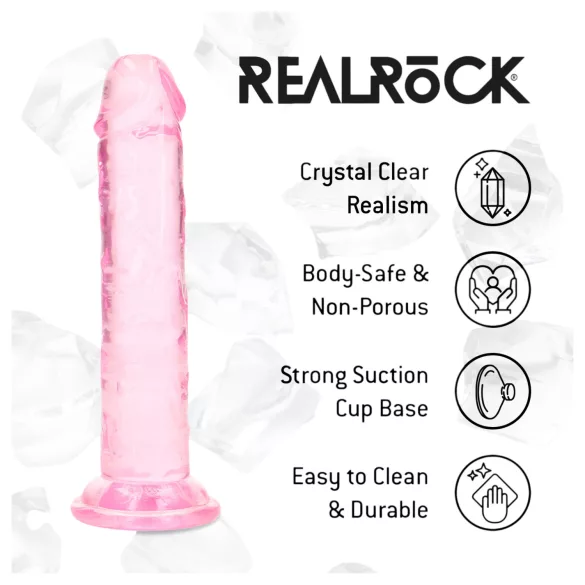 RealRock - realistinen dildo imukupilla (vaaleanpunainen) - 12,7 cm