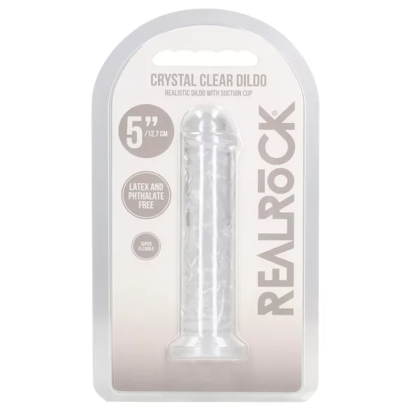 RealRock - aidonnäköinen dildo imukupilla (läpinäkyvä) - 12,7 cm