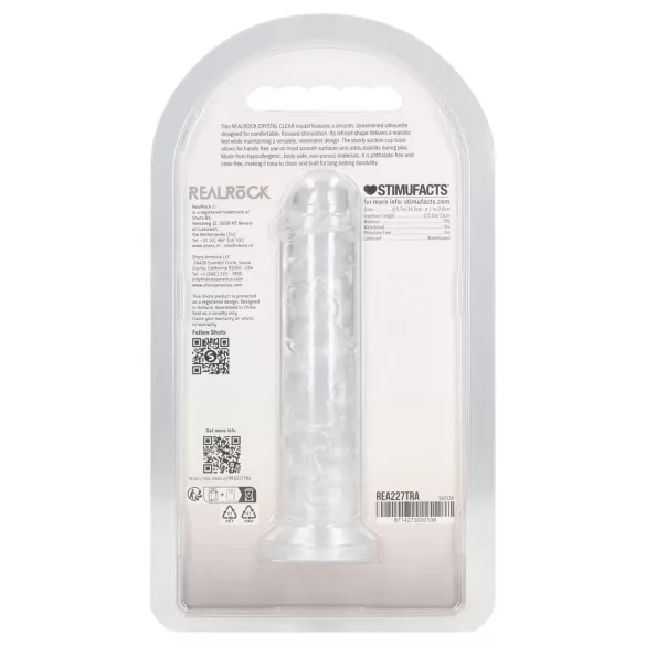 RealRock - aidonnäköinen dildo imukupilla (läpinäkyvä) - 12,7 cm
