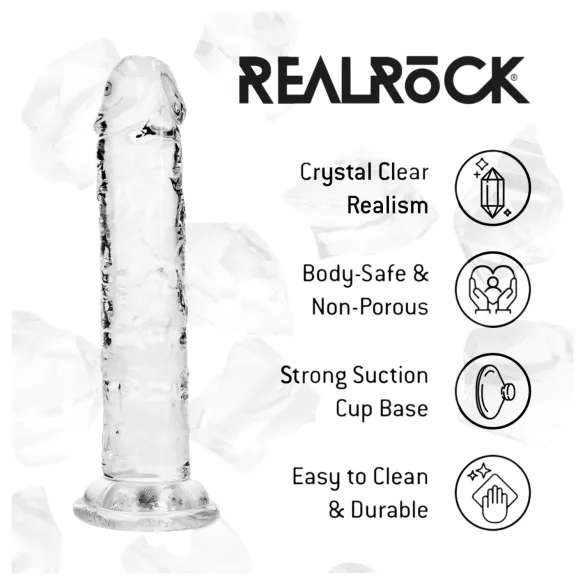 RealRock - aidonnäköinen dildo imukupilla (läpinäkyvä) - 12,7 cm
