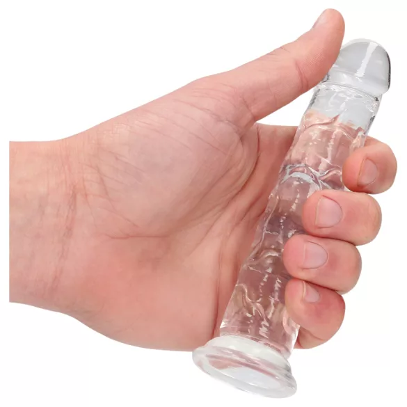 RealRock - aidonnäköinen dildo imukupilla (läpinäkyvä) - 12,7 cm
