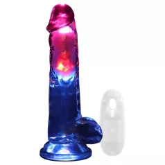 REALROCK - valaistuva dildo kiveksillä - 20 cm