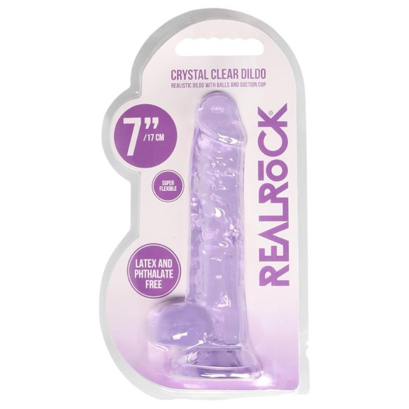 RealRock - realistinen dildo - läpinäkyvä lila 17cm