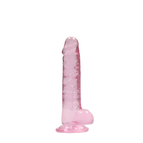 RealRock - läpinäkyvä realistinen dildo - pinkki 17cm
