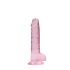 RealRock - läpinäkyvä realistinen dildo - pinkki 17cm
