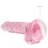 RealRock - läpinäkyvä realistinen dildo - pinkki 17cm