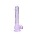 RealRock - läpinäkyvä realistinen dildo - violetti 19cm