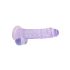REALROCK - läpinäkyvä realistinen dildo - lila (19cm)