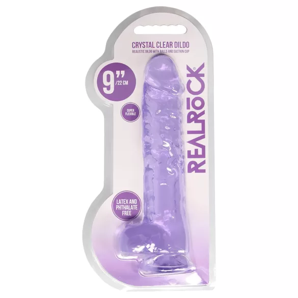 RealRock - läpinäkyvä realistinen dildo - lila 22cm
