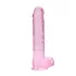 RealRock - aito dildo - läpinäkyvä pinkki 22cm