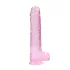 RealRock - aito dildo - läpinäkyvä pinkki 22cm