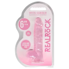 RealRock - realistinen dildo - pinkki läpinäkyvä 15cm