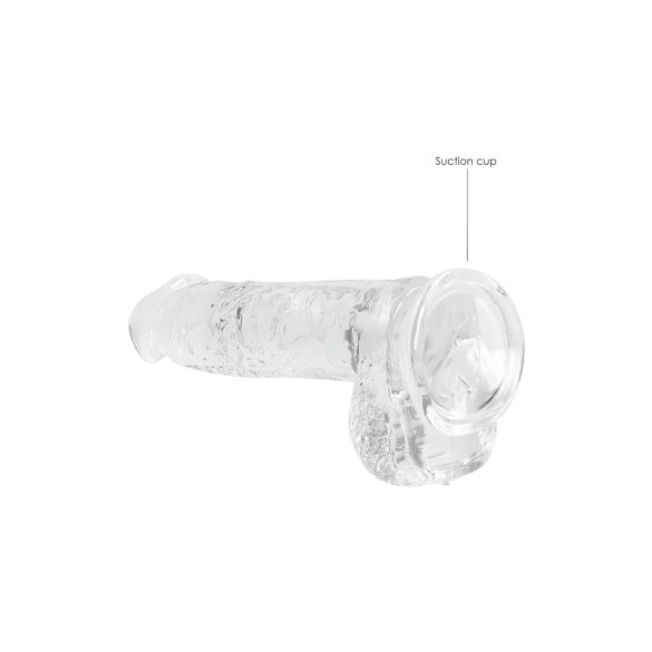 RealRock - realistinen dildo - läpinäkyvä - 15 cm