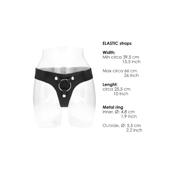 RealRock Elastic - harness alushousut strap-onille - musta