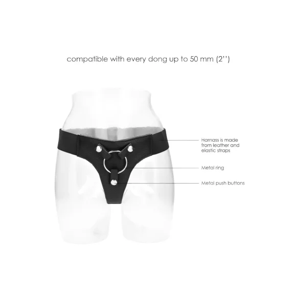 RealRock Elastic - harness alushousut strap-onille - musta