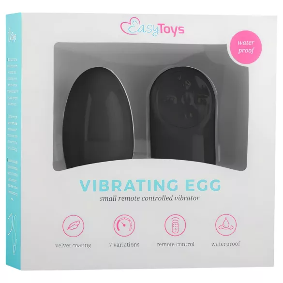 Easytoys - vibraatiomuna kaukosäätimellä 7 rytmiä musta