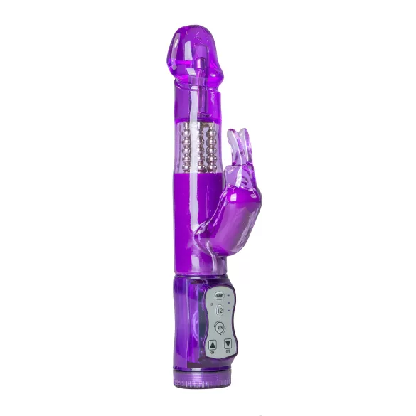 Easytoys Rabbit - vibraattori klitoriskiihottimella ja pyörivillä helmillä