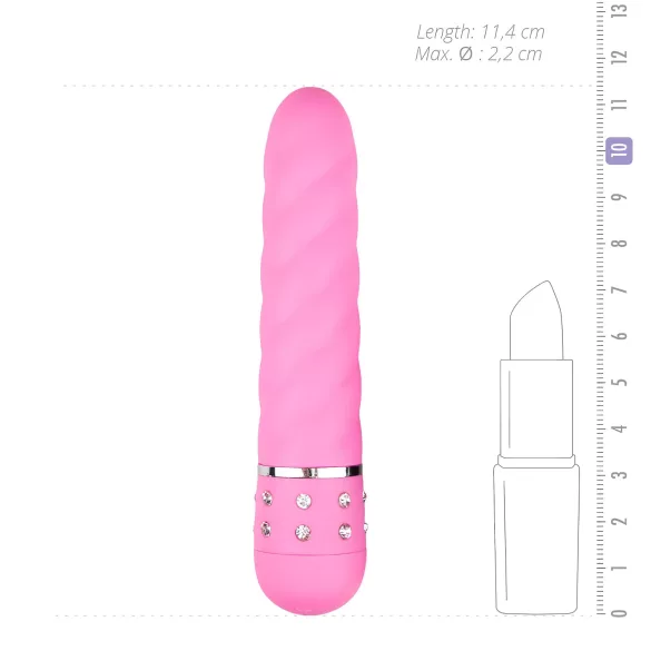 Easytoys Diamond - vibraattori - kiemura muoto - pinkki