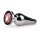 Easytoys Metallinen No.11 - pinkkikivinen anustappi - hopea (3,5 cm)
