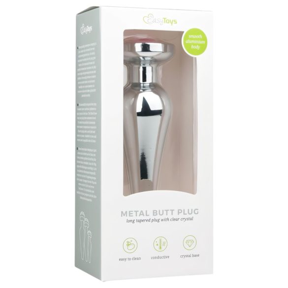 Easytoys Metal No.11 - anaalitappi pinkki kivi - hopea 3,5cm