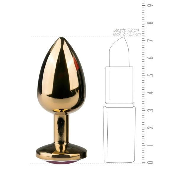 Easytoys Metal No.1 - anustappi jalokivellä - metalli kullansävy, 2,5 cm