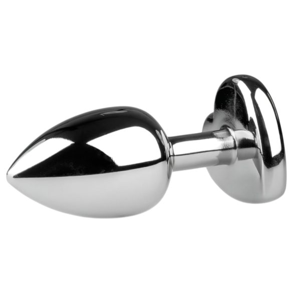 Easytoys - metallinen anustappi sydänkivellä - hopea/valkoinen