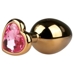   Easytoys - metallinen anustappi - pinkki kivi - kultainen 3 cm