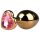 Easytoys - metallinen anustappi - pinkki kivi - kultainen 3 cm