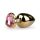 Easytoys Metallinen Anaalitappi Sydänjalustalla - Kulta-Pinkki (3,5 cm)