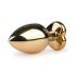 Easytoys Metallinen Anaalitappi Sydänjalustalla - Kulta-Pinkki (3,5 cm)