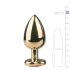 Easytoys Metallinen Anaalitappi Sydänjalustalla - Kulta-Pinkki (3,5 cm)